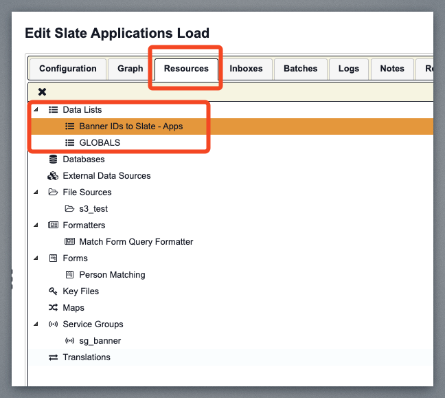 Banner IDs to Slate - Apps data list